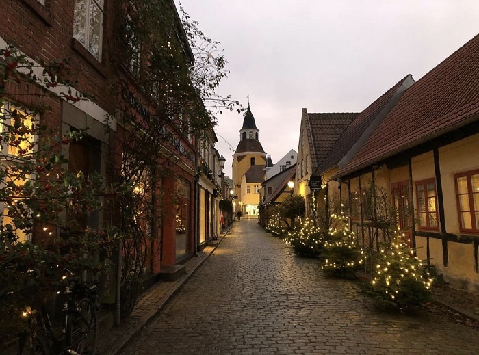 Những con phố trong thị trấn dịp Giáng sinh ở Thị trấn Faaborg 