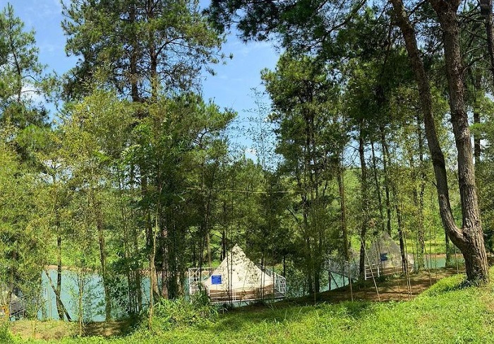 Hồ Bản Chang Bắc Kạn rất lý tưởng để cắm trại