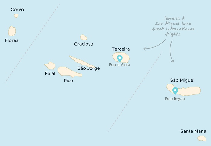 Bản đồ quần đảo Azores - Kinh nghiệm du lịch Azores