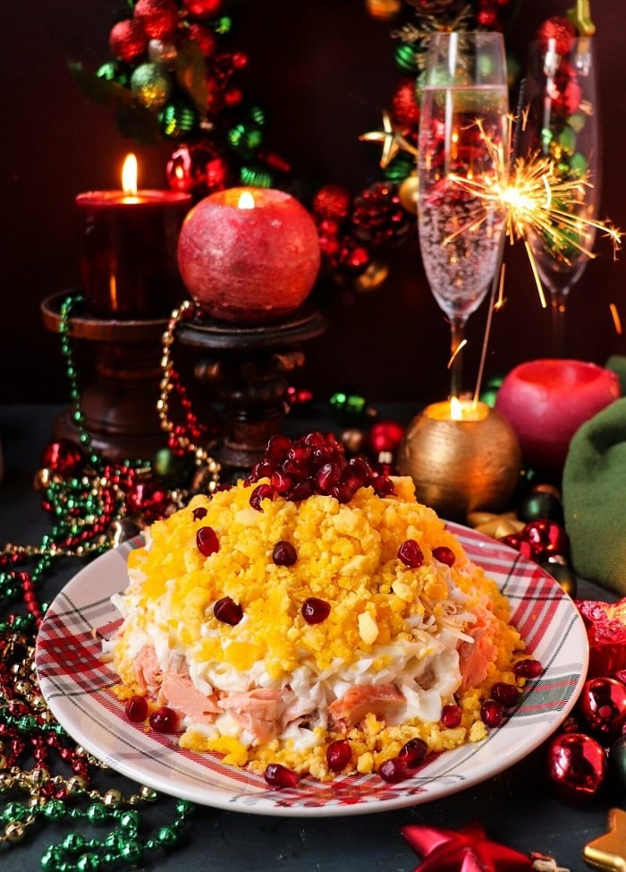 Salad Mimosa là món ăn Giáng sinh ở Nga 