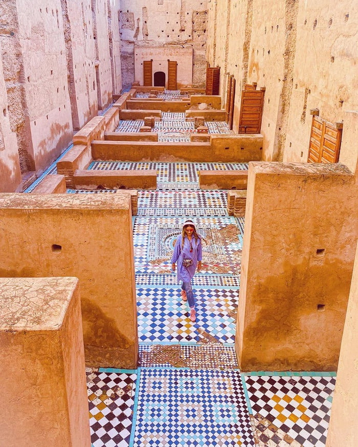 các dấu tích trên sàn rõ nét - điểm nhấn của cung điện El Badi