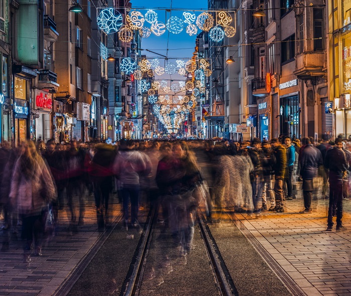 Phố İstiklal Caddesi Đón giao thừa ở Istanbul