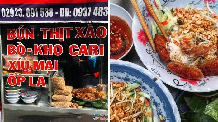 Delicious breakfast restaurants in Can Tho - Co Ba fried meat vermicelli