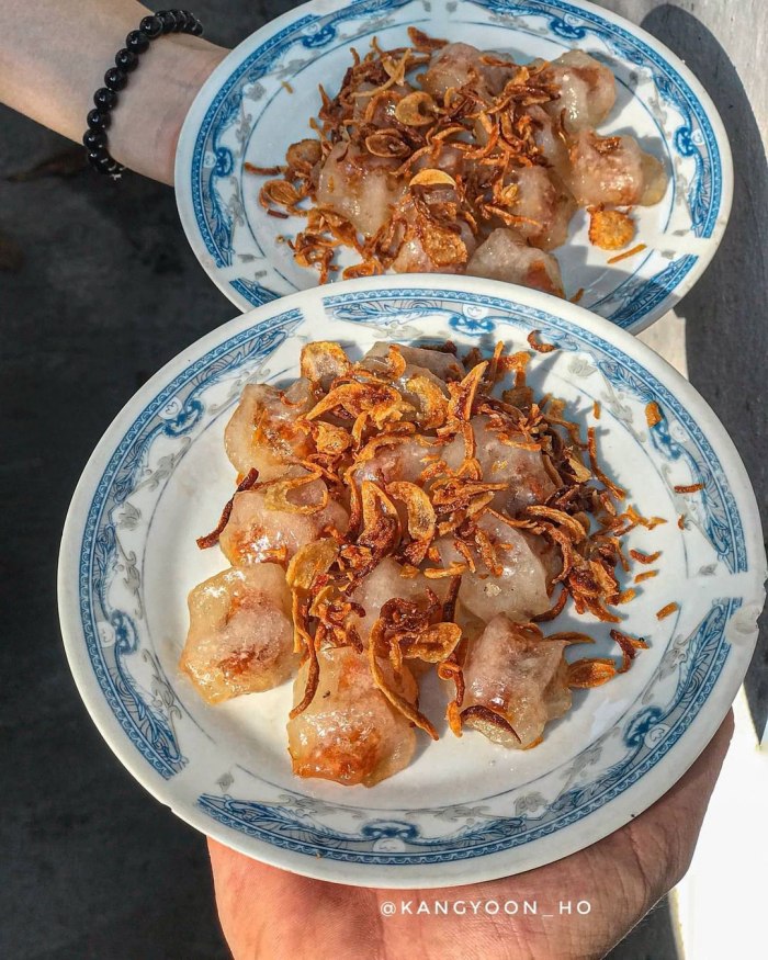 bánh lọc mê cai là một trong các quán ăn đường Chi Lăng Huế rất hấp dẫn 