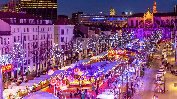 Khu chợ Giáng sinh Brussels là 1 trong những khu chợ Giáng sinh ở Bỉ nổi tiếng
