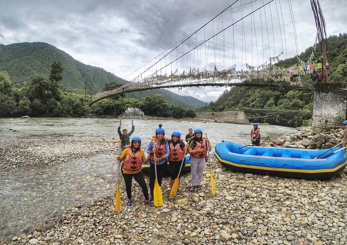 Điểm xuất phát đi bè ở sông Mo Chhu Bhutan