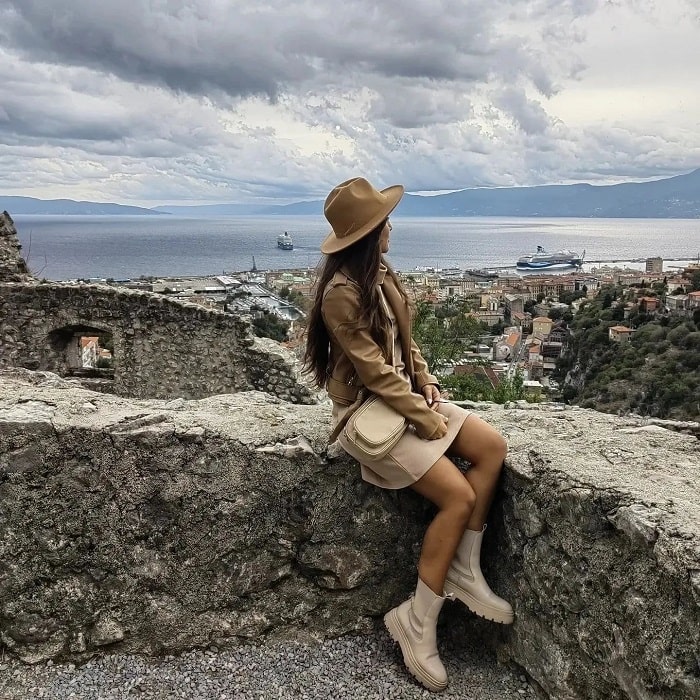 Phong cảnh được nhìn từ lâu đài Trsat Croatia