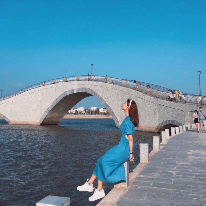 Ho Son regulating lake, Hung Vuong bridge, Phu Yen