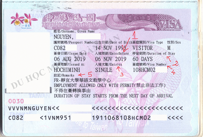 tour Đài Loan xin visa