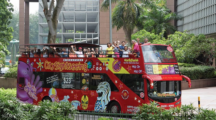 du lịch Singapore bằng xe buýt 2 tầng