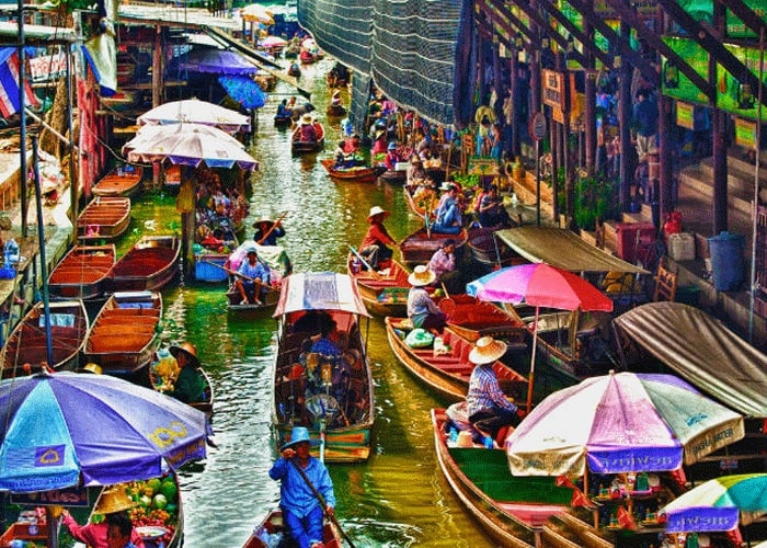 Chợ nổi Bốn Miền - địa điểm không thể bỏ qua khi đến Thái Lan