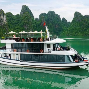 Tour du thuyền 5* Pamela Cruises 1N thăm Vịnh Hạ Long