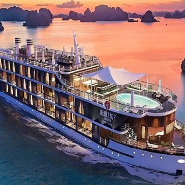 Tour du thuyền 5* Heritage Bình Chuẩn 2N1Đ ngủ đêm trên Vịnh Hạ Long