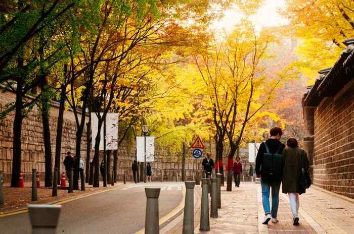 Địa điểm du lịch Seoul - Con đường đá bao quanh ngắm lá vàng đỏ 