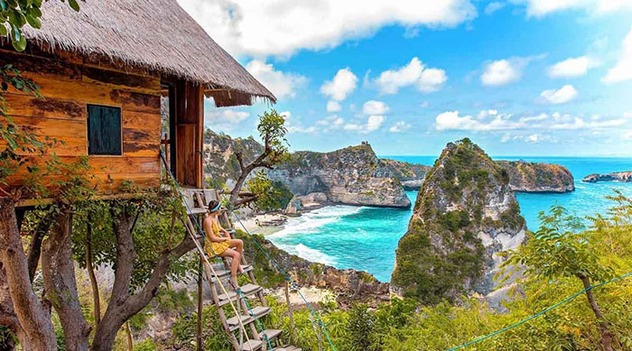 Đảo Indonesia - Khu phòng nghỉ cho khách du lịch có view nhìn ra biển tuyệt đẹp