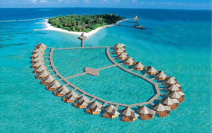 Maldives có gì đẹp - Chòi nghỉ dưỡng được xây dựng trên đảo Hulhumale.