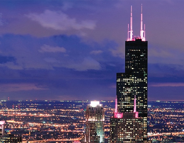 Kinh nghiệm du lịch Chicago - Tòa nhà chọc trời nước Mỹ về đêm