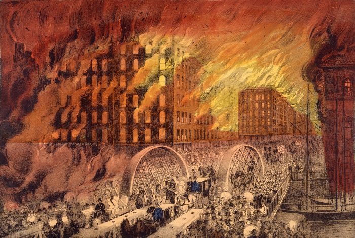 Kinh nghiệm du lịch Chicago - Đại hỏa hoạn Chicago năm 1871
