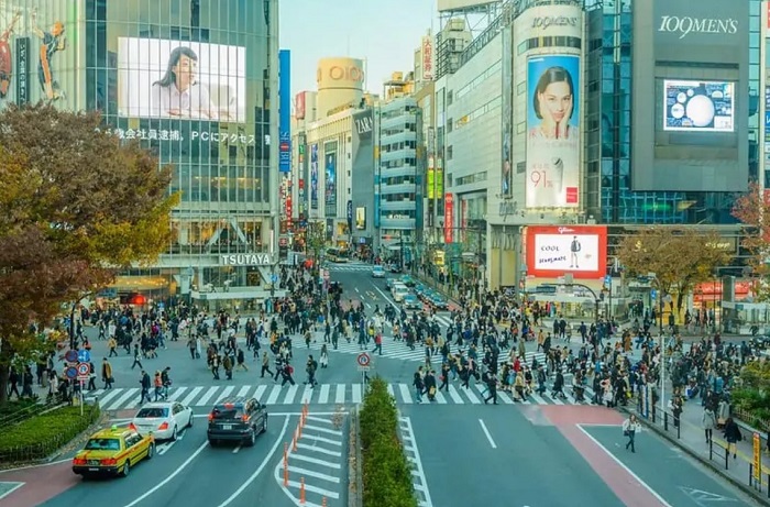 Shibuya Nhật Bản - Ngã tư tấp nập