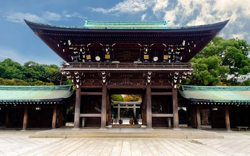 Chơi gì ở Tokyo - Khung cảnh Đền thờ Meji.