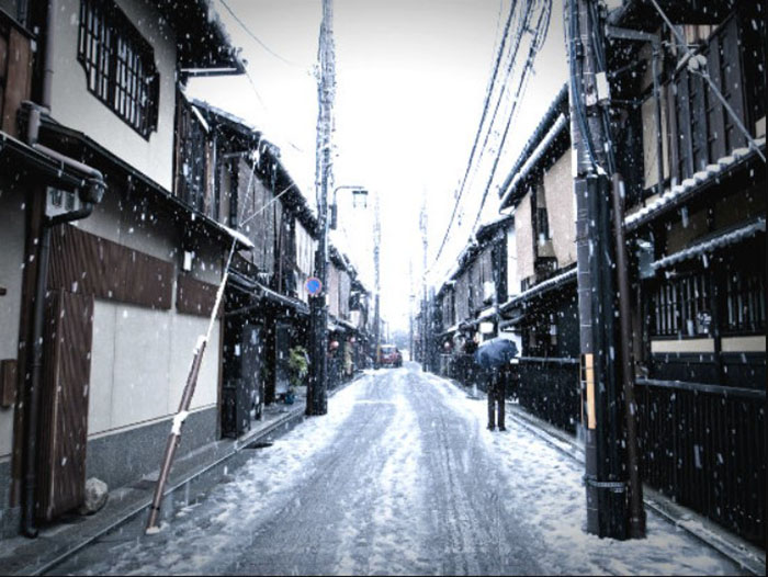 Du lịch Kyoto mùa đông - Khu phố cổ Gion vắng vẻ vào mùa đông