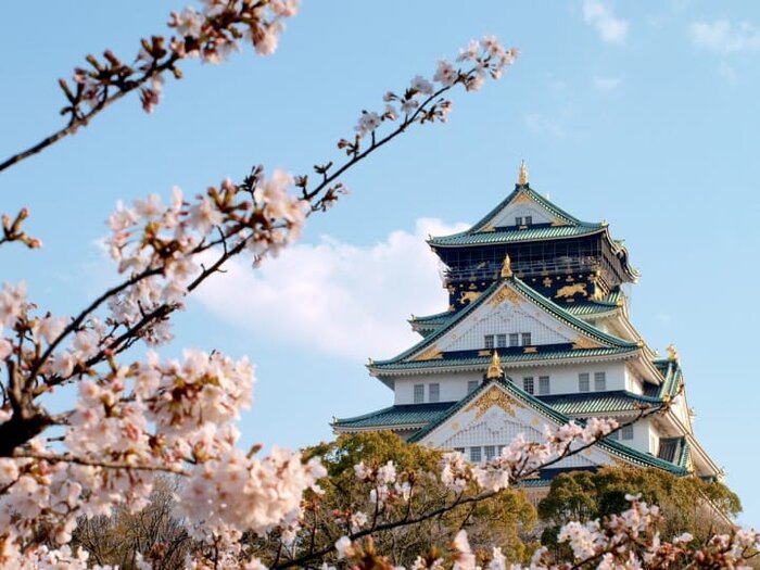 lâu đài Osaka gần vòng quayTempozan