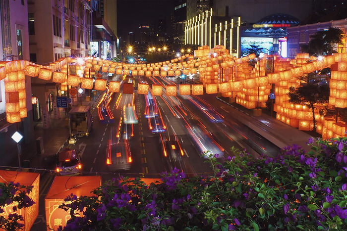 Lễ hội hoa đăng Singapore -Đường phố cũng được trang hoàng lộng lẫy.