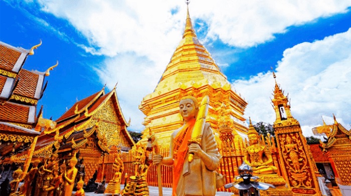 Kinh nghiệm du lịch Chiang Mai - Chùa bọc vàng ở Doi Suthep