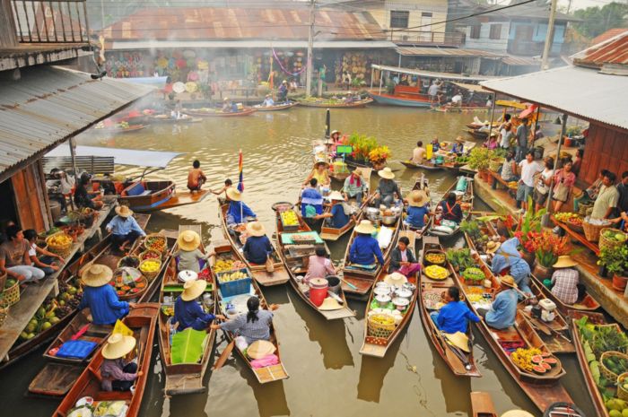 chợ trên sông thái Lan