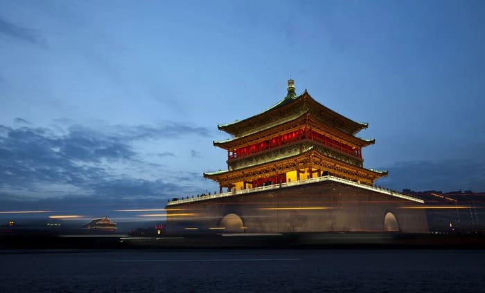 du lịch Tây An Trung Quốc - Một góc khuôn viên nơi đặt tòa tháp Chuông