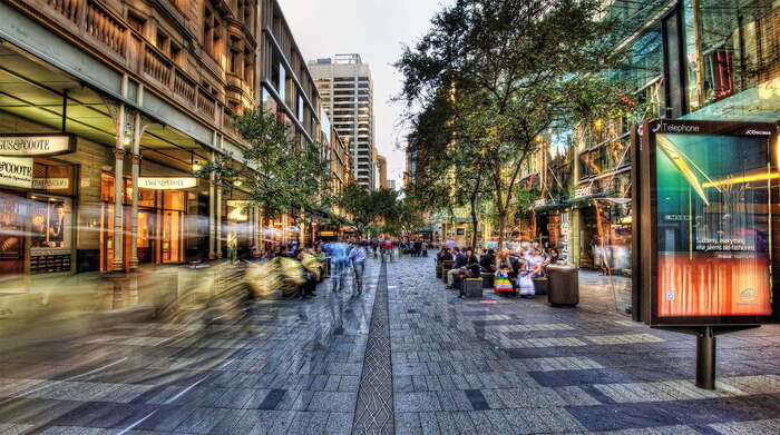 Trung tâm mua sắm ở Sydney - Con phố nơi Pitt Street Mall tọa lạc