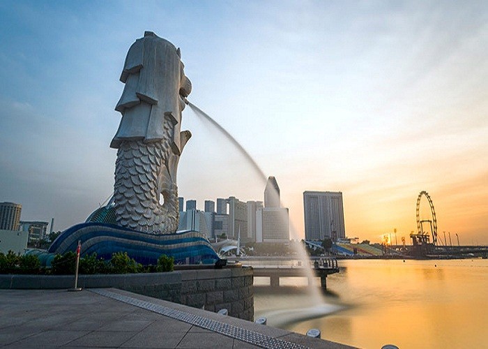 Tour du lịch Singapore Malaysia từ Quảng Ninh - Công viên sư tử biển Merlion Park