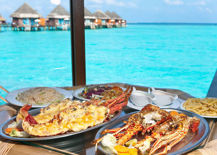 Thưởng thức hải sản Maldives